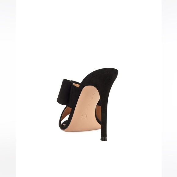 Gianvito Rossi Milano Black Suede Ribbon Slip On Heels - Picture 4 of 14
